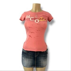 Hollister Women's Coral Graphic Tee
